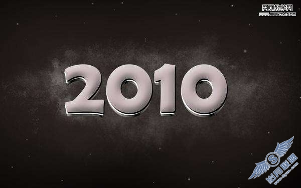 Photoshop文字特效:制作新年2010银色文字特效【图】_