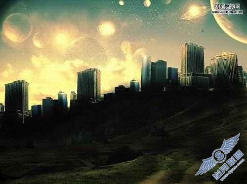 Photoshop合成壮丽的概念艺术城市