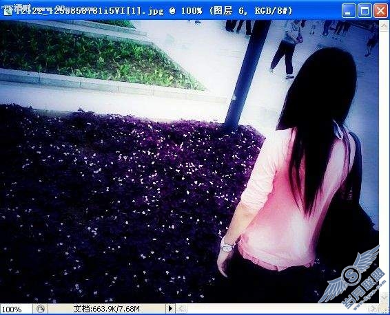 Photoshop调出梦幻的紫色暗调非主流签名风格效果