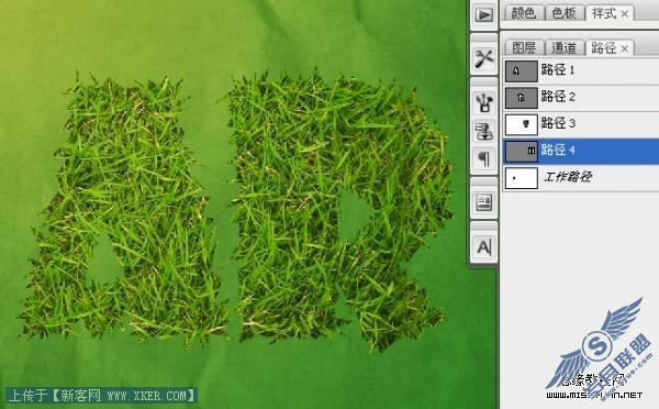 Photoshop打造草坪文字效果壁纸