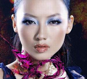 Photoshop人像照片中眼影和唇彩的修饰技法