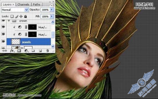 Photoshop合成教程:制作幽暗森林里的绿色魔女【图】_
