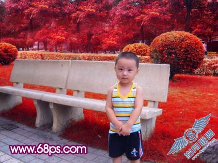 Photoshop调出儿童照片可爱的红紫色