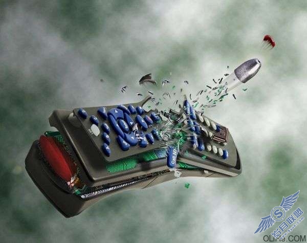 Photoshop制作子弹击穿遥控器特效(终结篇)