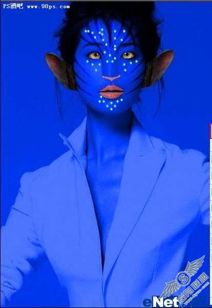 photoshop照片处理:将美女处理成阿凡达人物【图】_