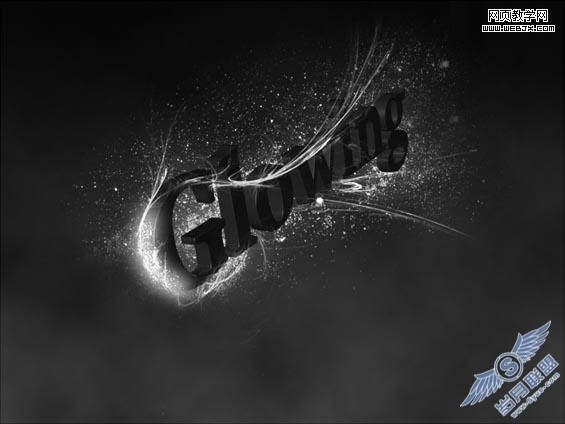 Photoshop制作超酷的光束装饰的立体字