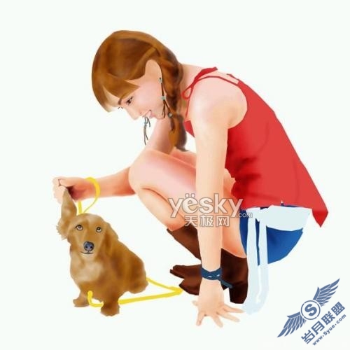 Photoshop教程:美女+宠物如此凭空创造