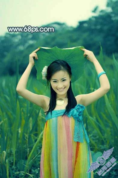 Photoshop照片处理:调出古典暗黄色外景美女照片【图】_