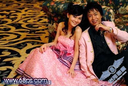 Photoshop调出浪漫的蓝紫色婚片