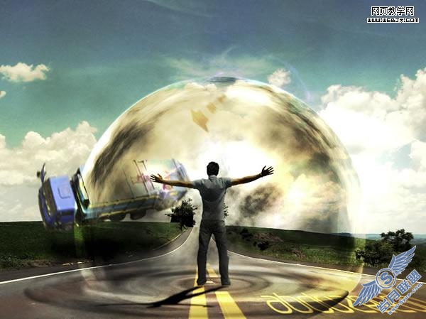 Photoshop经典合成教程:人的能量推翻汽车