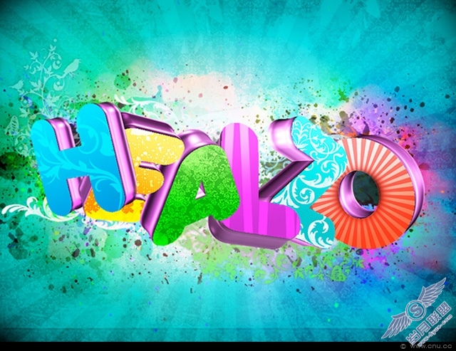 国外3D文字特效插画作品欣赏
