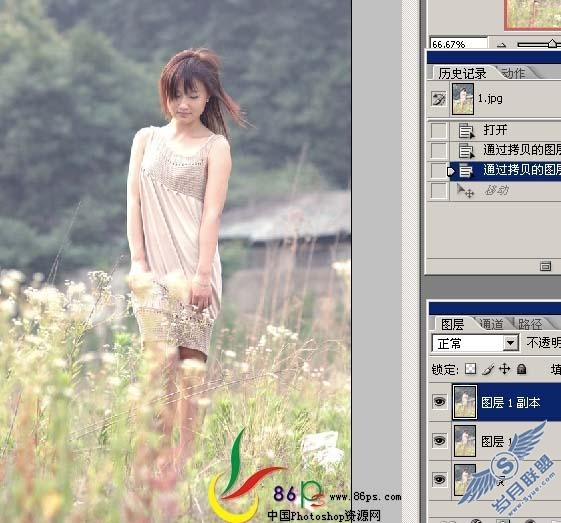 Photoshop调出美女个性中性色效果