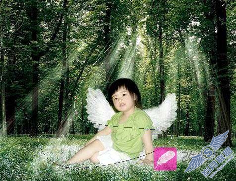Photoshop照片处理:合成梦幻森林小天使儿童照【图】_