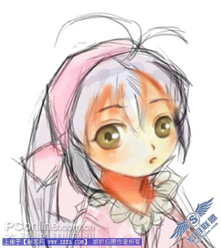 Photoshop CS3绘制可爱卡通漫画MM