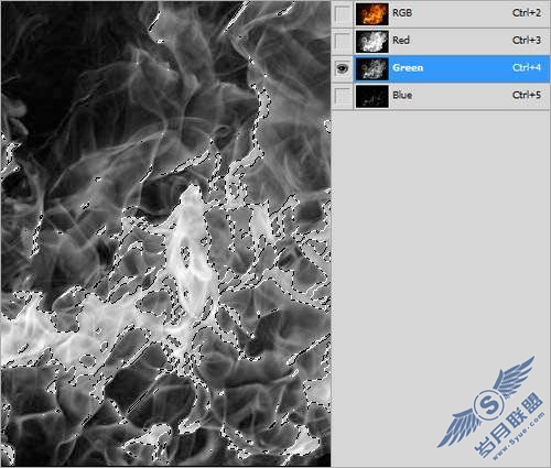 Photoshop制作较暗光度的火焰字