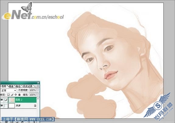 Photoshop结合数位板绘制美女头像