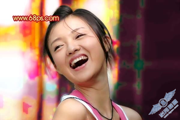 Photoshop给暗光照片加上绚丽的背景