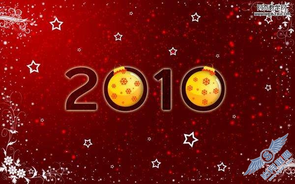 Photoshop制作2010精美的圣诞贺卡教程【图】_