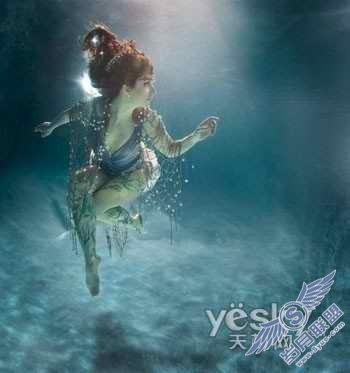 Photoshop教程:调水下人物的艳丽梦幻效果