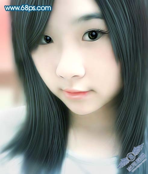 photoshop把曝光过度的人物照片转手绘效果