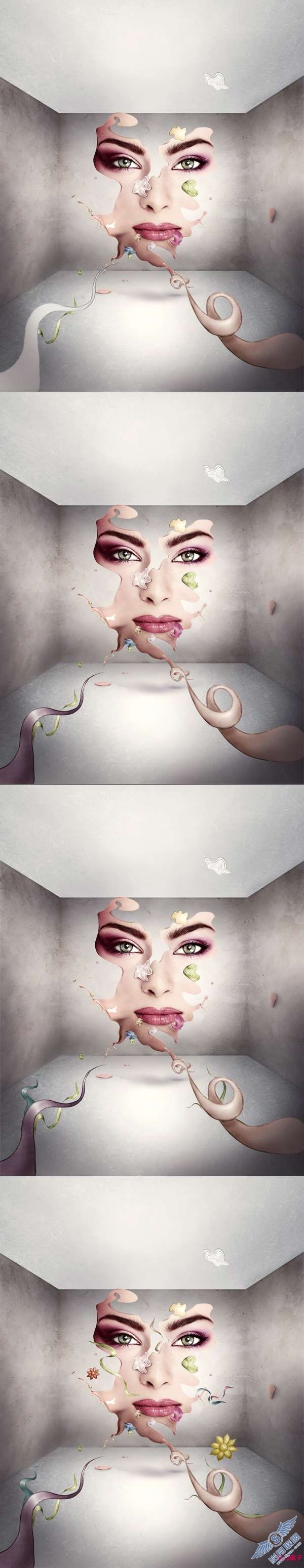 Photoshop插画教程:制作抽象的脸(三)【图】_