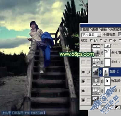 Photoshop打造夕阳下的调皮女孩