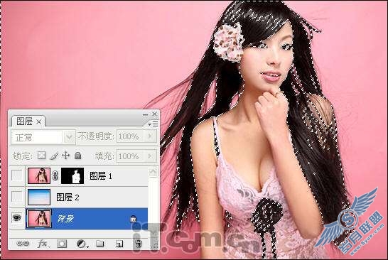 photoshop照片处理:使用抠图改变美女照背景图【图】_