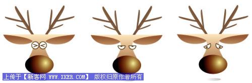 Illustrator绘制矢量风格简笔驯鹿头像_天极设计在线转载