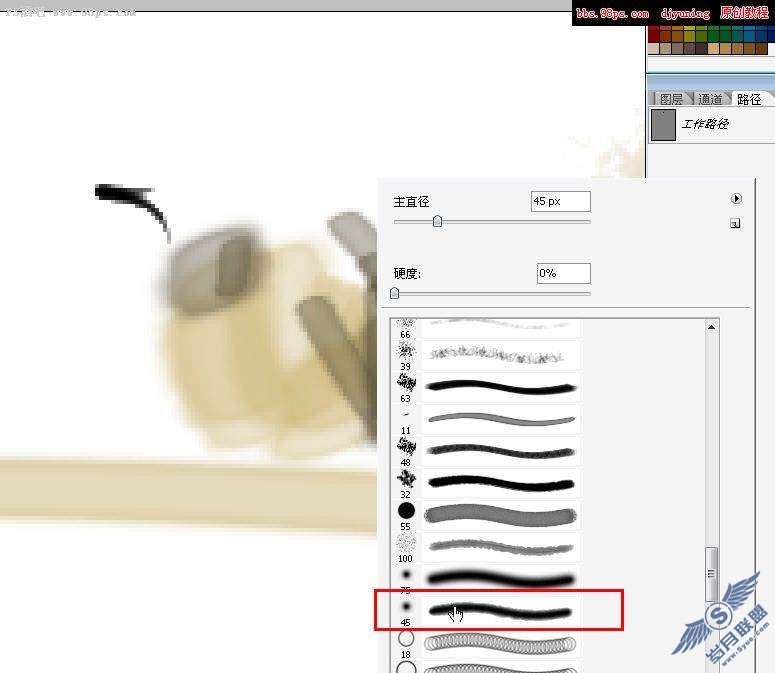 Photoshop鼠绘: 重彩水墨画《私语》