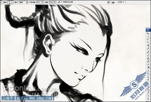 AdobePhotoshopCS3打造水墨风格美女(2)