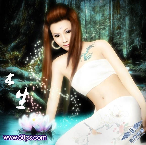 Photoshop打造梦幻的古典仿手绘美女