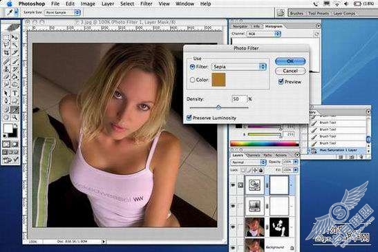 PhotoShop美容教程:给皮肤粗糙多斑的MM磨皮