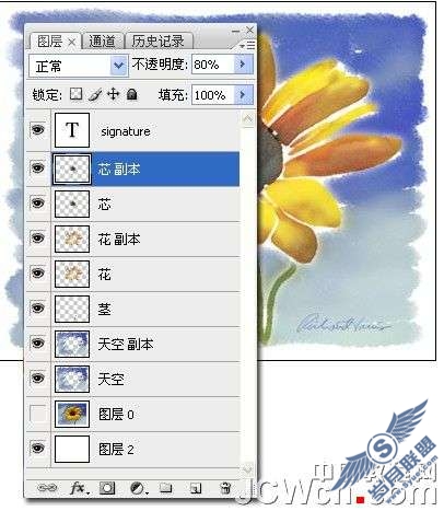 Photoshop图案图章工具制作印象派水彩画【图】_