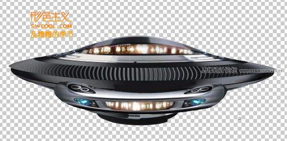 photoshop合成外星球飞碟袭击森林的创意