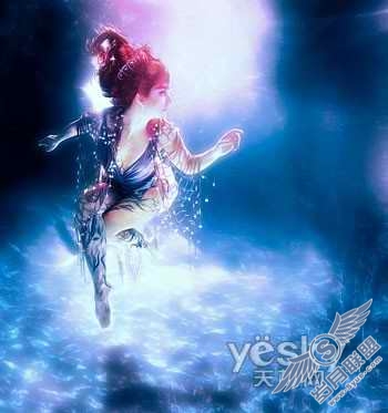 Photoshop教程:调水下人物的艳丽梦幻效果