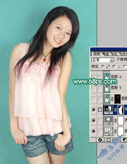 Photoshop照片处理:制作粉红色人物图片效果【图】_