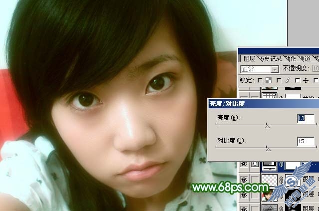 Photoshop为轻微偏蓝的人物照片磨皮及美化