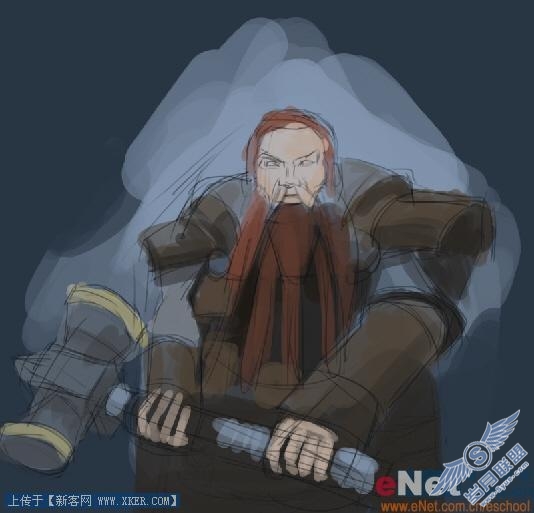 教你Photoshop手绘魔兽世界里的矮人战士