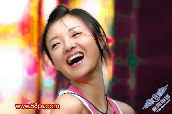 Photoshop给暗光照片加上绚丽的背景