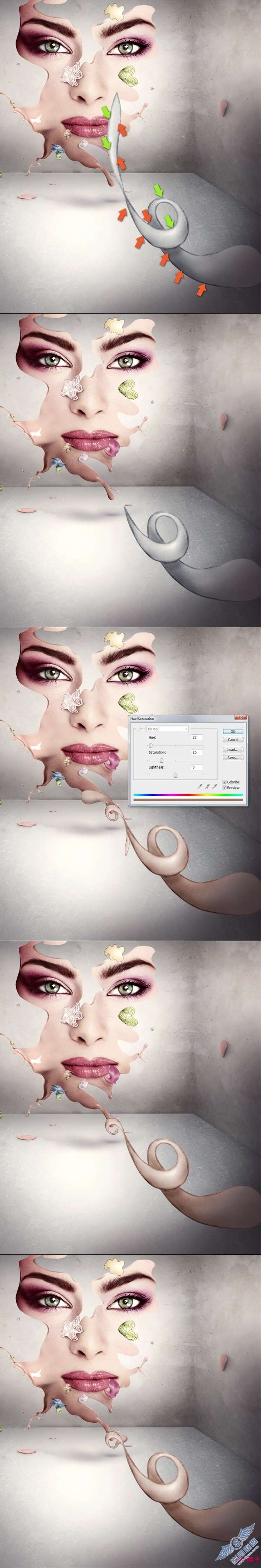 Photoshop插画教程:制作抽象的脸(三)【图】_