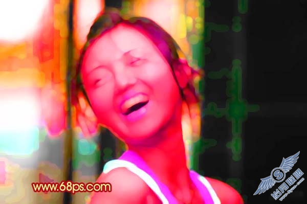 Photoshop给暗光照片加上绚丽的背景
