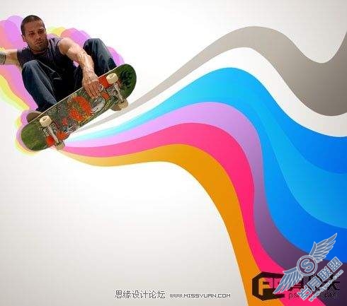 Photoshop教程:打造欧美风格的滑板海报