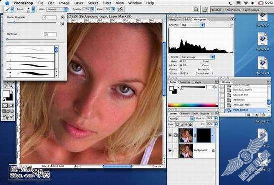 PhotoShop美容教程:给皮肤粗糙多斑的MM磨皮