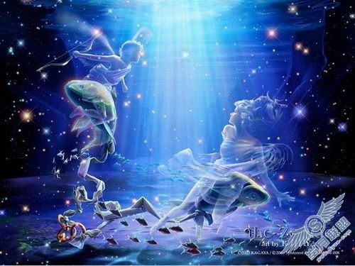 Photoshop用多种素材组合梦幻壁画