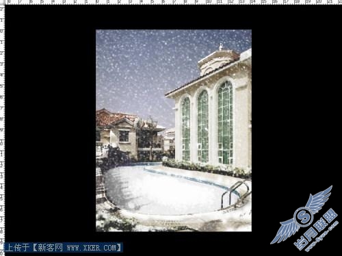 Photoshop滤镜巧妙模拟下雪效果_