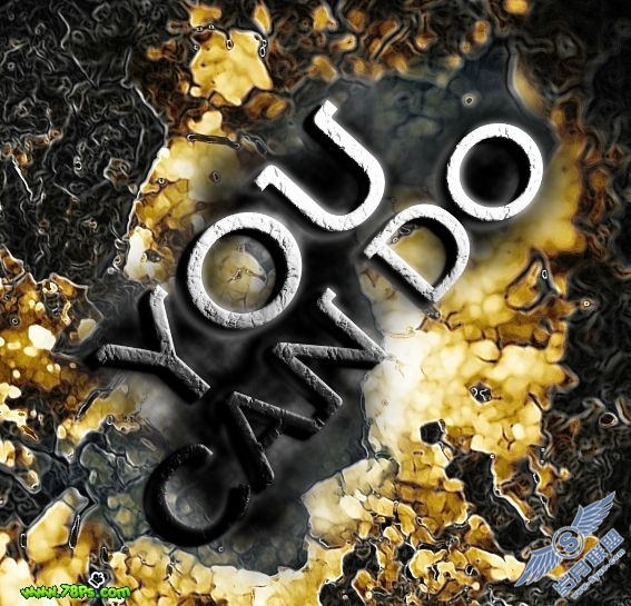 Photoshop教程:设计金属液体背景和金属字