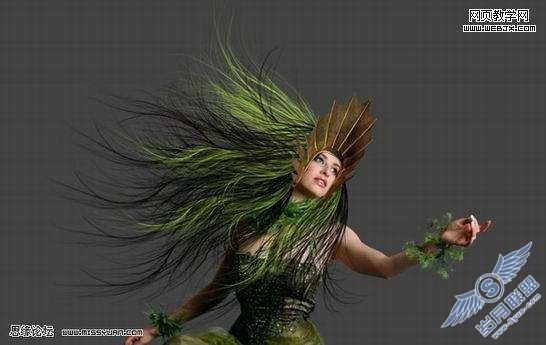 Photoshop合成教程:制作幽暗森林里的绿色魔女【图】_