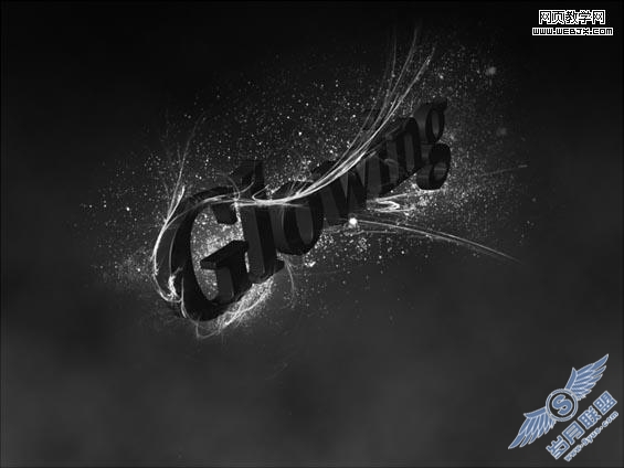 Photoshop制作超酷的光束装饰的立体字