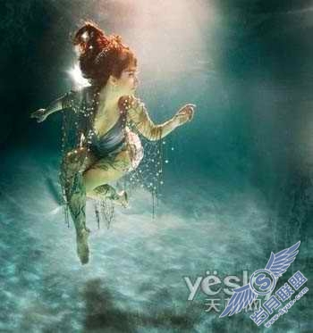 Photoshop教程:调水下人物的艳丽梦幻效果