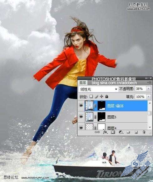 Photoshop照片处理:合成海上踏浪效果【图】_